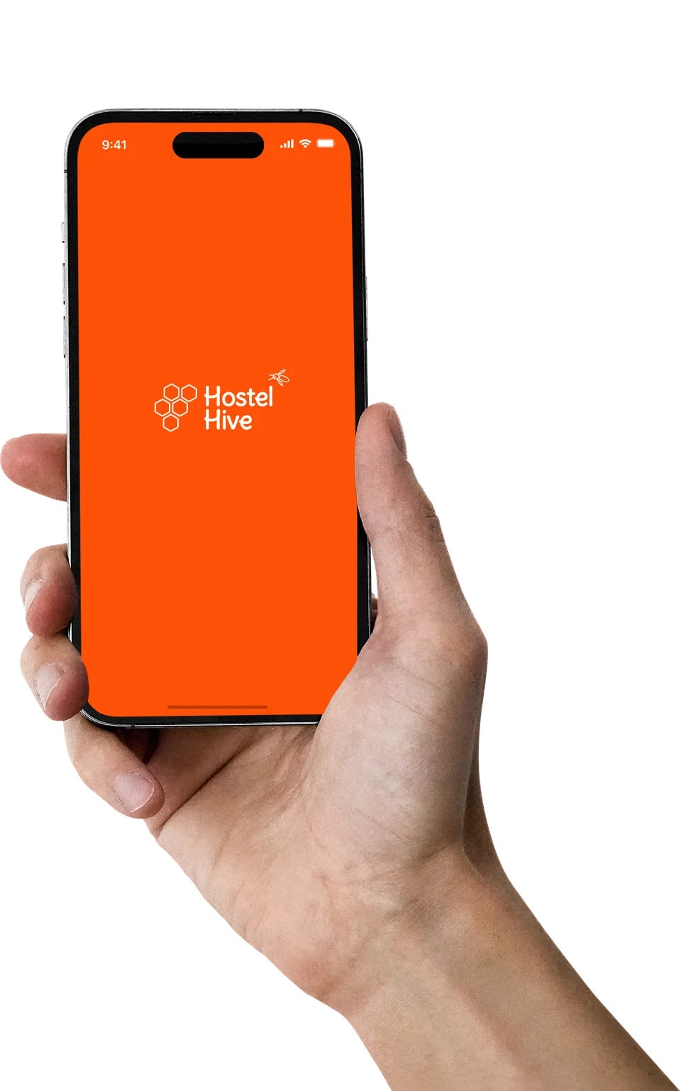 The HostelHive app running on a phone
